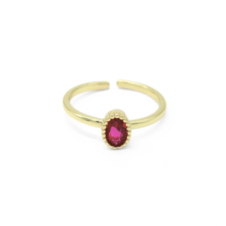 Norah 'anillo rosa - chapado dorado (ajustable)