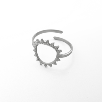 'Sweet Sun' adjustable ring silver - stainless steel