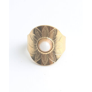 'Nanne' Anillo Oro Blanco - Acero inoxidable