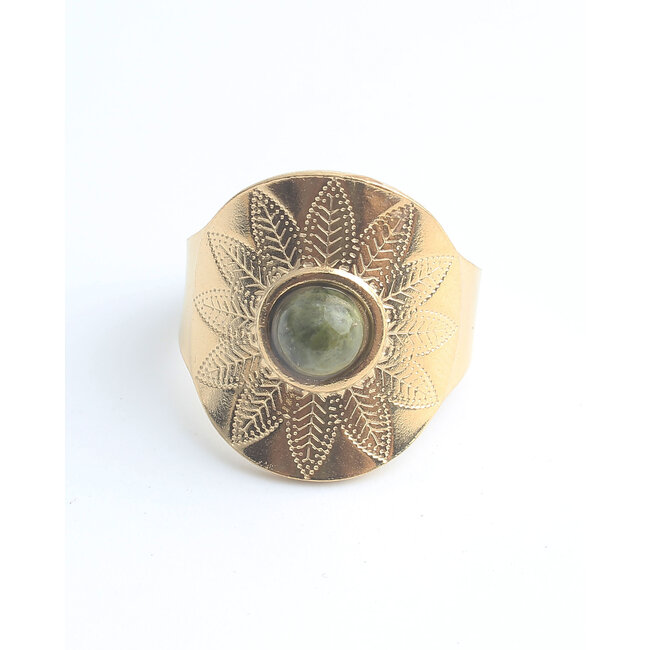 'Nanne' Anillo Oro Verde - Acero inoxidable