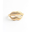 'Kiss' Ring Gold - Stainless steel