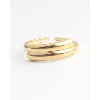 'Ell' Anillo Oro - Acero inoxidable