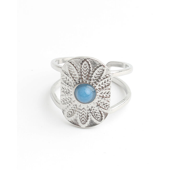 'Jette' Bague Argent - Acier inoxydable