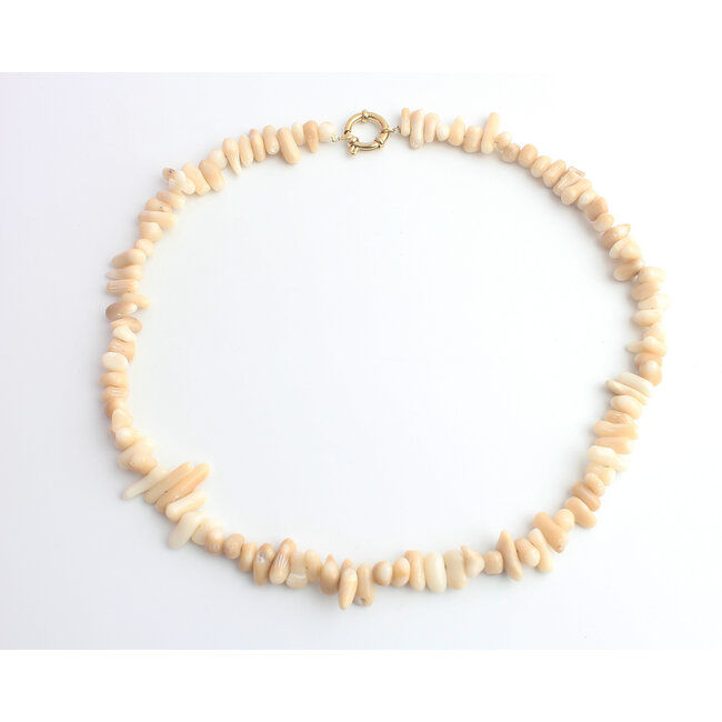 'Pretty shell' Collier Beige - Acier inoxydable