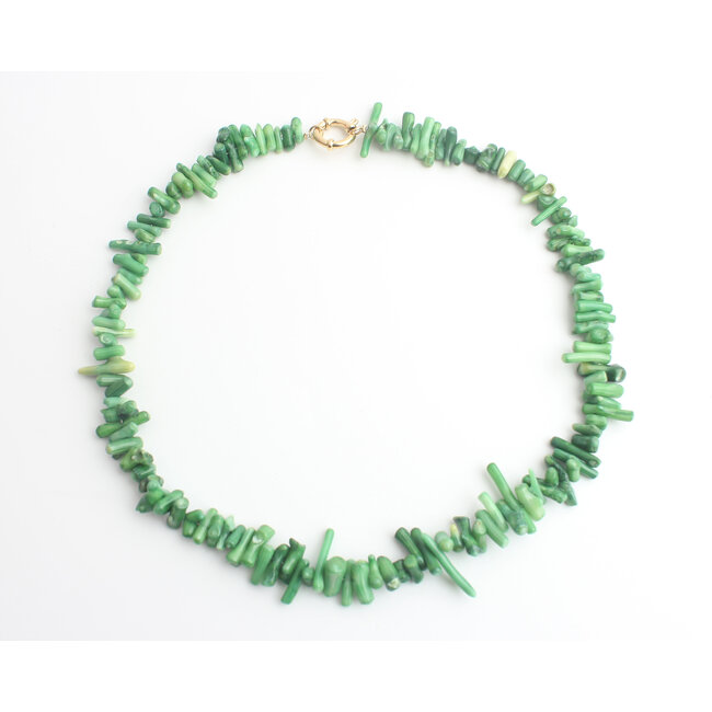 'Pretty shell' Collier Vert - Acier inoxydable