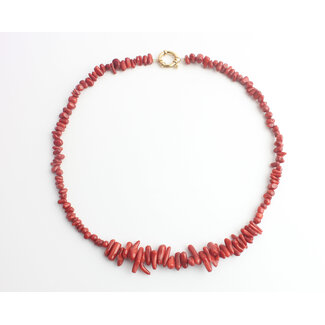 'Pretty shell' Collier Rouge - Acier inoxydable