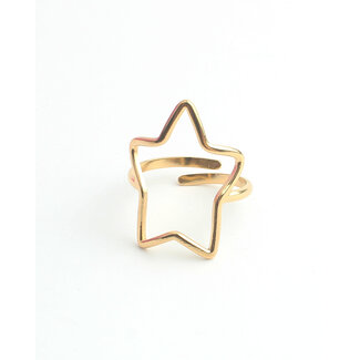 'Star' Ring Gold - Stainless steel