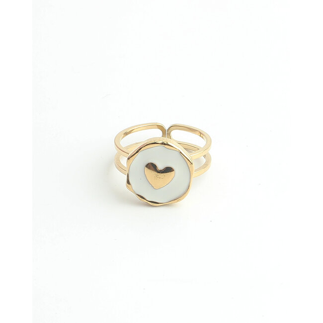 'White love' Anello Oro - Acciaio inossidabile