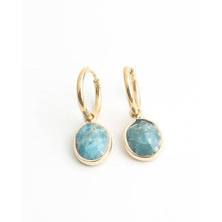 'Ovally' Boucles d'oreilles Bleu - Acier inoxydable