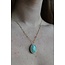 'Edita' Collier Turquoise - Acier inoxydable