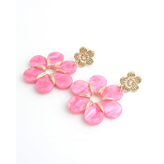 'Sira' Pendientes Rosa - Acero inoxidable