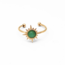 'Chasing the sun' ring gold & green - stainless steel (adjustable)