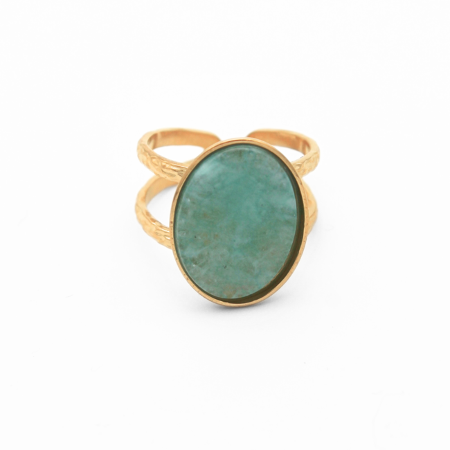 "Layla" Bague Turquoise Or - Acier Inoxydable