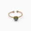 'Alisa' ring gold & green - stainless steel (verstelbaar)