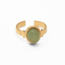 Anillo de piedra natural de Megane 'Green - Acero inoxidable (ajustable)