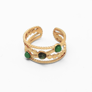 'Noelle' ANILLO ORO VERDE - Acero Inoxidable