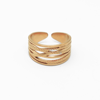 Louve 'anillo de oro - acero inoxidable (ajustable)