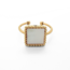 Square shell ring gold - stainless steel (adjustable)