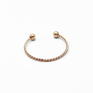 'Basic Twist' adjustable ring Gold - Stainless Steel