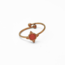 Anillo minimalista de piedra naranja peque–a - acero inoxidable (ajustable)