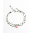 4-lagiges Armband 'Eloise' Silber Pink - Edelstahl