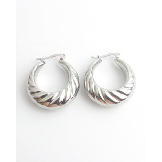 'Anna' Pendientes Plata - Acero inoxidable