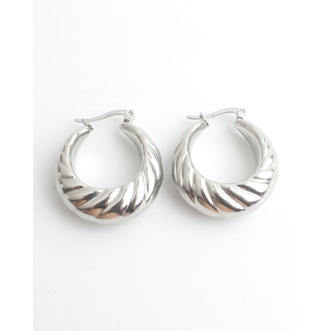 'Anna' Boucles d'oreilles Argent - Acier inoxydable