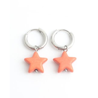 'Bright star' Ohrringe Silber Orange – Edelstahl