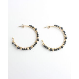 'Malak' Earrings - Gold Black - Stainless steel