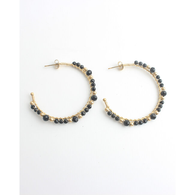 'Malak' Pendientes - Oro Negro - Acero inoxidable