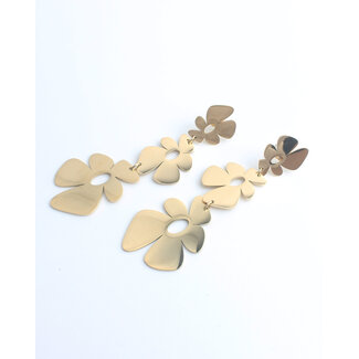 'Flowers, flowers, flowers' Pendientes - Acero inoxidable