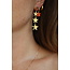 'Bright star' Boucles Argent d'oreilles Orange - Acier inoxydable