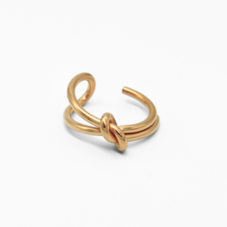 'Vera' ring stainless steel gold (verstelbaar)