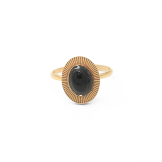 'Jennifer' Anillo oro Negro - Acero inoxidable (ajustable)