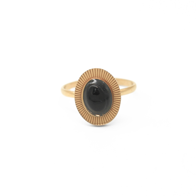 'Jennifer' Anillo oro Negro - Acero inoxidable (ajustable)