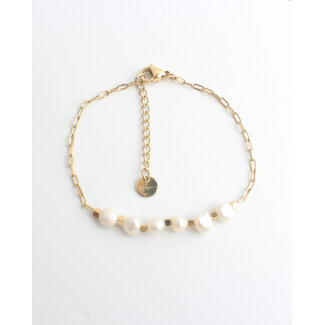 'Pearly' Pulsera - acero inoxidable