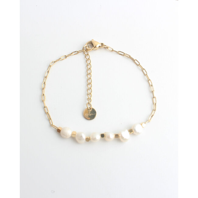 'Pearly' Bracelet - acier inoxydable