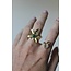 'Milana' Ring Gold Green - Stainless steel