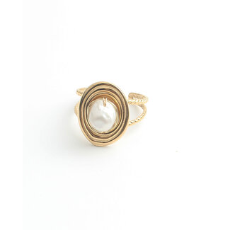 'Ensie' Anillo Oro - Acero inoxidable (ajustable)