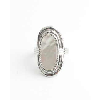 'Yuna' Anillo Plata - Acero inoxidable (ajustable)