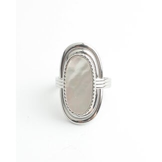 'Yuna' Bague Argent - Acier inoxydable (ajustable)