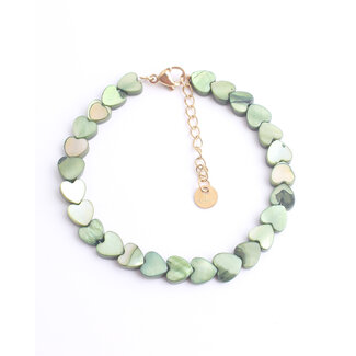 'Heart to Heart' Bracciale Verde scuro - Acciaio inossidabile