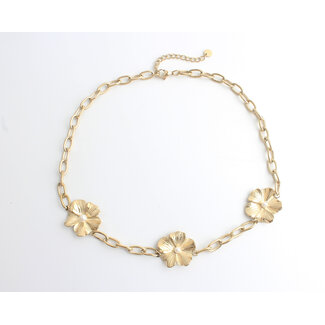 'Three flowers' Collar - Acero inoxidable