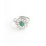 'Flori' Ring Silver Green - Stainless steel (adjustable)