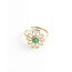 'Flori' Ring Goud Groen - Stainless steel (verstelbaar)