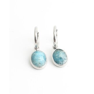 'Ovally' Earrings Blue - Stainless steel