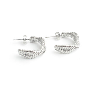 'Rubbie' Boucles d'oreilles Argent - Acier inoxydable'Ovally'