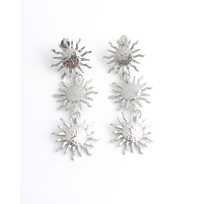 'Sunflower madness' Boucles d'oreilles Argent - Acier inoxydable'Ovally'