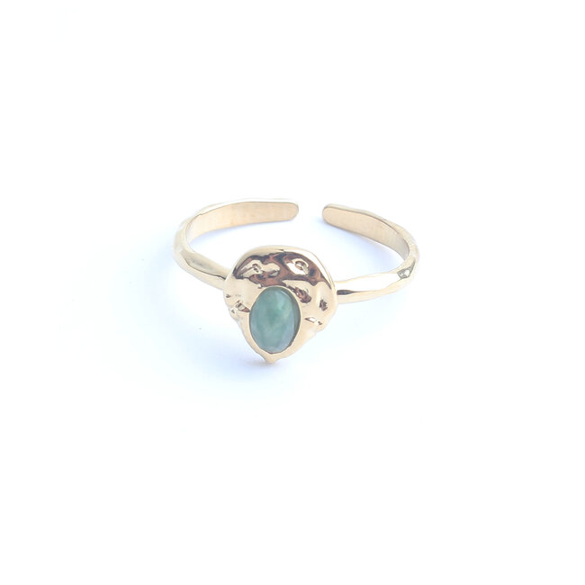 'Liria' Ring Goud - Stainless steel (Verstelbaar)