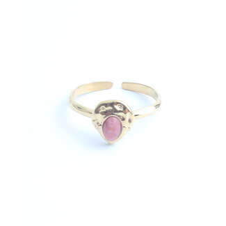 'Liria' Ring Goud Roze - Stainless steel (Verstelbaar)